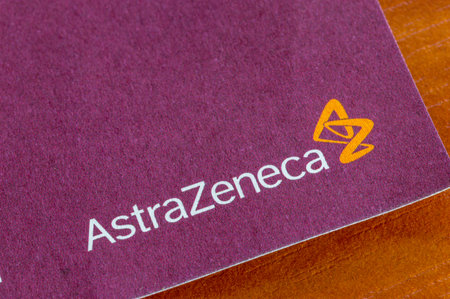 Pruszcz Gdanski, Poland - March 24, 2021: Sign and logo of AstraZenece.