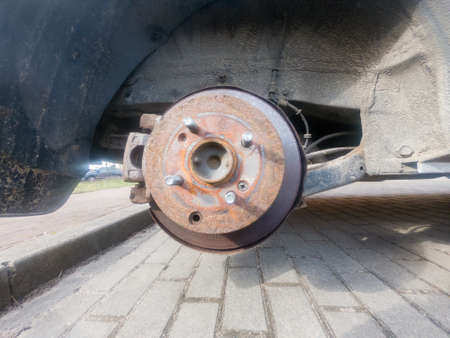 Rear brake drum set of car.の写真素材