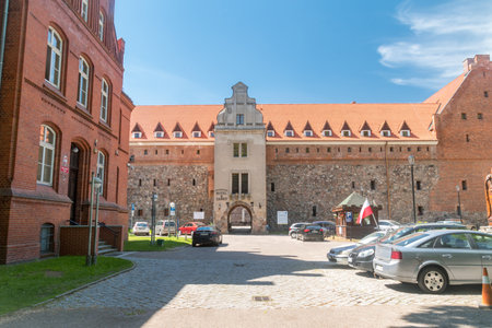Bytow, Poland - May 31, 2021: Bytow Castle, gothic Teutonic castle and a former stronghold for Pomeranian dukes.のeditorial素材
