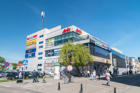 Szczecinek, Poland - May 31, 2021: Nova shopping mall.のeditorial素材
