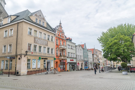 Zielona Gora, Poland - June 1, 2021: Old market square in Zielona Gora.のeditorial素材
