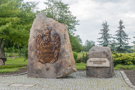 Lubin, Poland - June 1, 2021: Monument to the victims of genocide in the Eastern Borderlands.のeditorial素材