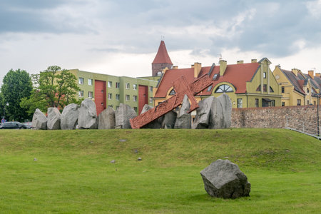Lubin, Poland - June 1, 2021: Monument to the memory of the victims of Lubin 1982.のeditorial素材