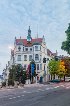 Zgorzelec, Poland - June 2, 2021: City Hall of Zgorzelec in the morning.のeditorial素材