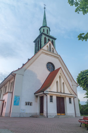 Zgorzelec, Poland - June 2, 2021: Roman Catholic Church of st. Boniface.のeditorial素材