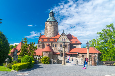 Lesna, Poland - June 2, 2021: Main part of the Czocha Castle.のeditorial素材