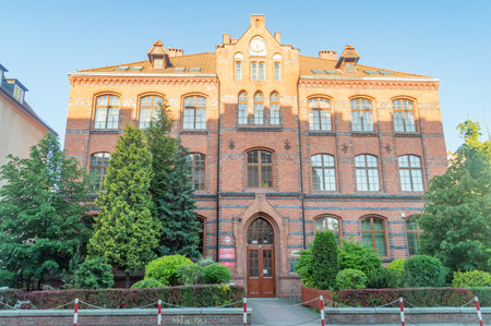 Opole, Poland - June 4, 2021: School complex in Opole.のeditorial素材