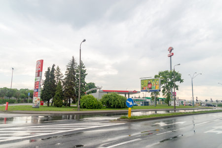 Tychy, Poland - June 5, 2021: PKN Orlen gas station.のeditorial素材