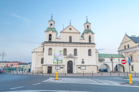 Czestochowa, Poland - June 6, 2021: Saint Sigismund church at dusk.のeditorial素材