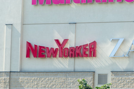 Radom, Poland - June 7, 2021: New Yorker logo. Emblem of German clothing retailer headquartered in Braunschweig.のeditorial素材