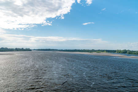 View on Vistula river in Deblin, Poland. Vistula is the longest river in Poland and the 9th-longest river in Europe.の写真素材