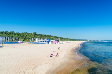Gdansk, Poland - June 17, 2021: Gdansk Brzezno seashore.のeditorial素材