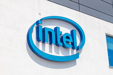 Gdansk, Poland - July 7, 2021: Intel used from January 3, 2006 to September 2, 2020. Intel Corporation is an American multinational corporation and technology company.のeditorial素材
