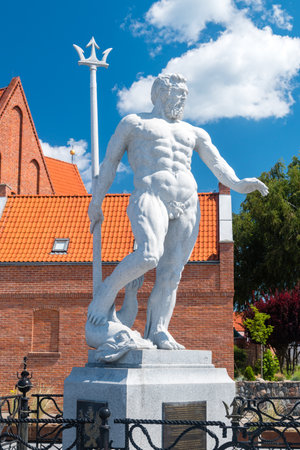 Hel, Poland - July 20, 2021: Monument of Neptune in Hel.のeditorial素材