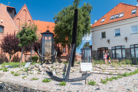 Hel, Poland - July 20, 2021: Admiralty anchor from the 17th - 18th centuries.