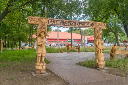 Hel, Poland - July 20, 2021: Kashubian Sculpture Gallery in Hel.のeditorial素材