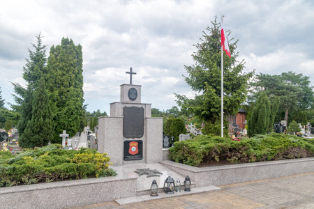 Hel, Poland - July 20, 2021: Grave of heroic navy sailors, defenders of Hel peninsula.のeditorial素材