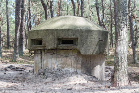 Old Polish bunker on the coast in Hel, Poland.の写真素材