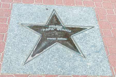 Wladyslawowo, Poland - July 21, 2021: Star of Feliks Papa Stamm at Sports Stars Alley.のeditorial素材