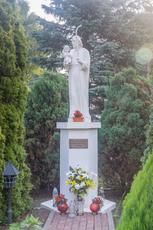 Wladyslawowo, Poland - July 21, 2021: Sculpture of Saint Joseph.のeditorial素材
