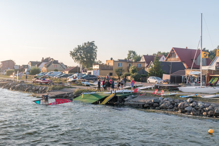 Kuznica, Poland - July 20, 2021: Coastline of Puck Bay in Kuznica.のeditorial素材