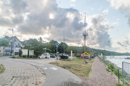 Chalupy, Poland - July 21, 2021: Morning view in harbor in Chalupy.のeditorial素材