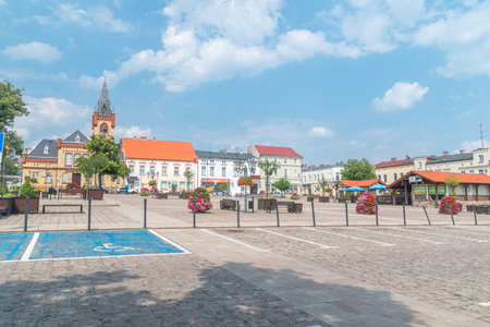 Swiecie, Poland - July 25, 2021: Town Square in Swiecie.のeditorial素材