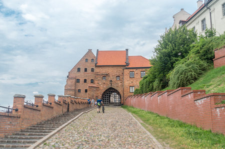 Grudziadz, Poland - July 26, 2021: Water Gate (Brama Wodna).