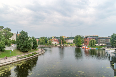 Bydgoszcz, Poland - July 25, 2021: Landscape on the Brda River.