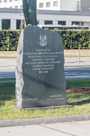 Gdynia, Poland - August 1, 2021: Monument to the Soldiers of the Polish Armed Forces in the West.のeditorial素材