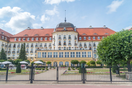 Sopot, Poland - August 1, 2021: Grand Hotel in Sopot is a historic five-star hotel. It currently operates under the name Sofitel Grand Sopot.のeditorial素材