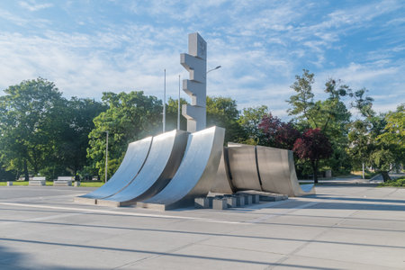 Gdynia, Poland - August 1, 2021: Monument to the Greatest Victims of World War II at Kosciuszko square.のeditorial素材