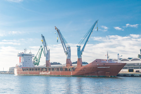 Gdynia, Poland - August 1, 2021: Spliethoff Prinsengracht cargo ship.のeditorial素材