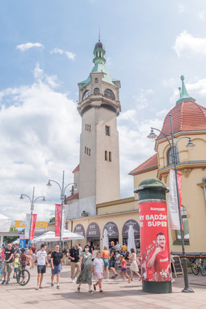 Sopot, Poland - August 1, 2021: Old Lighthouse (1904).のeditorial素材