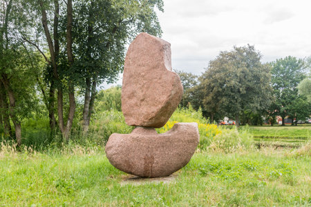Gdansk, Poland - August 1, 2021: Stone art in Gdansk Oliwa.のeditorial素材