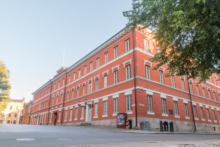 Turku, Finland - August 4, 2021: Katedralskolan (Cathedral School of Abo) at the Old Great Square.のeditorial素材