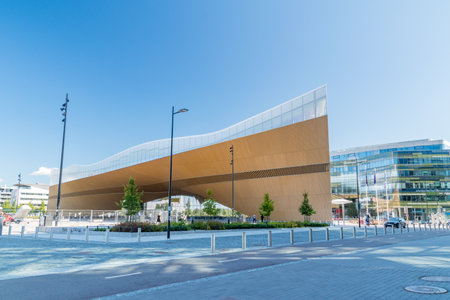 Helsinki, Finland - August 5, 2021: Helsinki Central Library Oodi.のeditorial素材