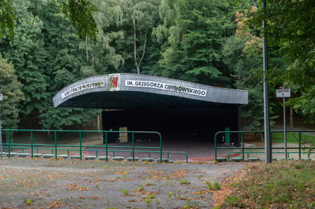 Tczew, Poland - August 26, 2021: City amphitheater named after Grzegorz Ciechowski.のeditorial素材