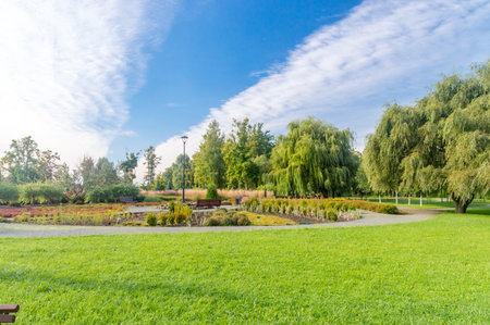 Nice view in Millennium park in Chojnice, Poland.の写真素材