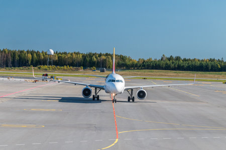 Gardermoen, Norway - September 25, 2021: Airbus A320-216 belong to Iberia airlines on Oslo Gardermoen Airport.のeditorial素材