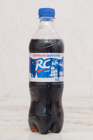 Kutaisi, Georgia - March 17, 2022: Bottle of RC Cola soft drink.のeditorial素材
