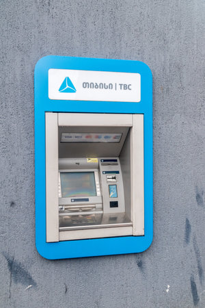 Kutaisi, Georgia - March 18, 2022: TBC Automated teller machine.のeditorial素材