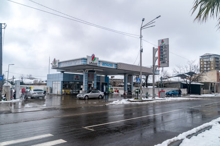 Kutaisi, Georgia - March 18, 2022: Socar gas station.のeditorial素材