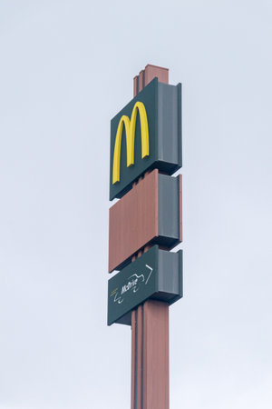 Kutaisi, Georgia - March 18, 2022: McDonald's logo.のeditorial素材