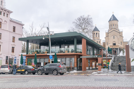 Kutaisi, Georgia - March 18, 2022: McDonald fast food restaurant.