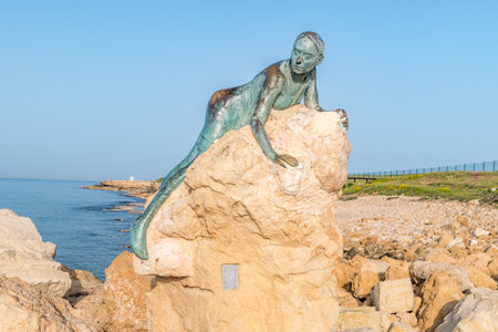 Paphos, Cyprus - April 2, 2022: Sol Alter sculpture by Yiota Ioannidou.のeditorial素材