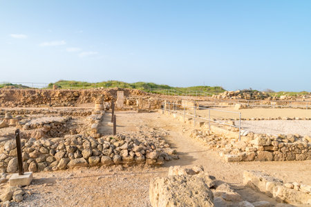 Paphos, Cyprus - April 2, 2022: Ruins at archeological site Nea Paphos, a World Heritage site. Ruins of the ancient city of Nea Paphos.のeditorial素材