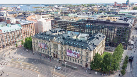 Helsinki, Finland - August 5, 2021: Aerial view on Ateneum Art Museum.のeditorial素材