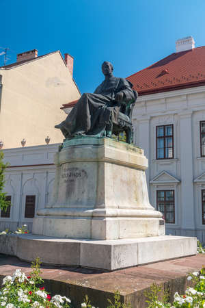Szombathely, Hungary - June 1, 2022: Statue of Szily Janos in Szombathely by Istvan Toth.のeditorial素材