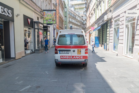 Sarajevo, Bosnia and Herzegovina - June 3, 2022: Parked ambulance car.のeditorial素材